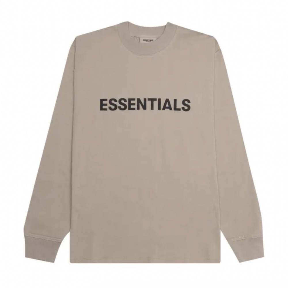 Essentials fear of god boxy long sleeve logo tee